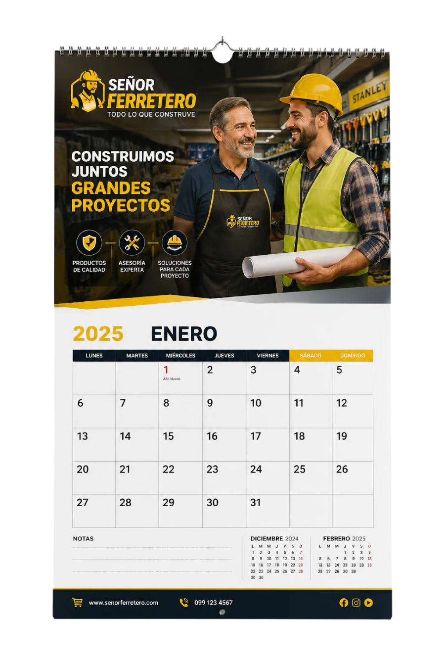 Calendario Corporativo de Pared Personalizado