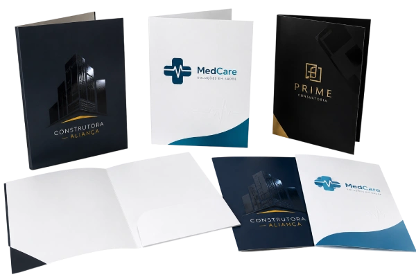 Carpeta Corporativa con Plastificado Mate y UV Selectivo en Cartulina 245g