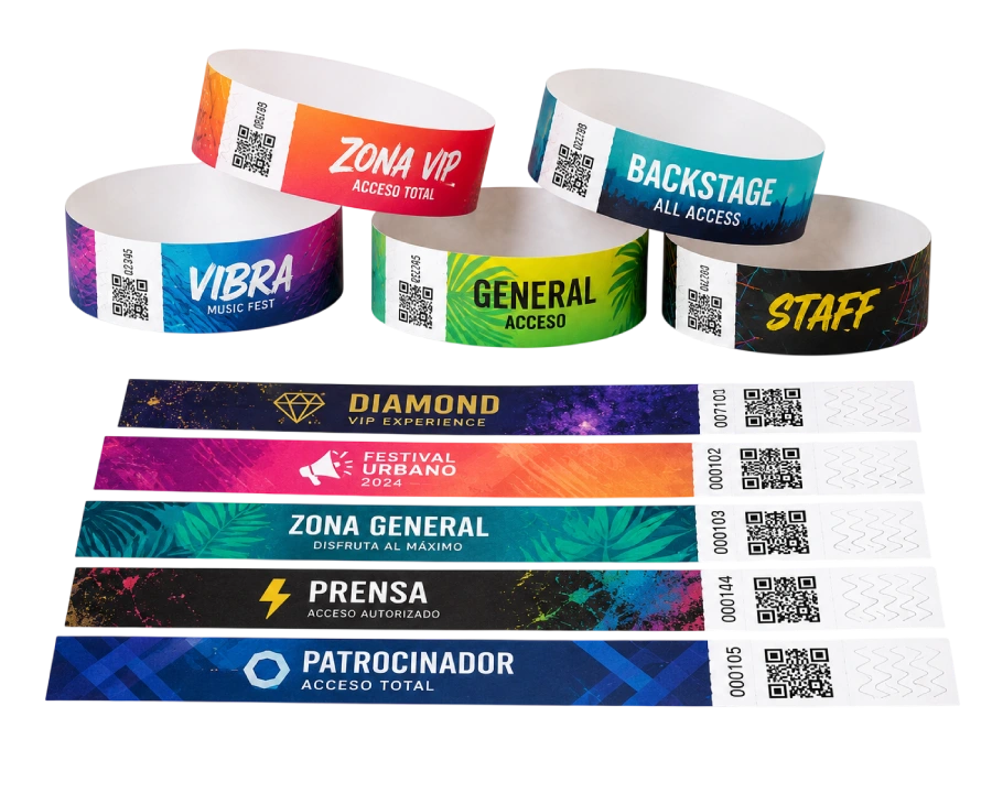 Manillas Tyvek Personalizadas para Eventos