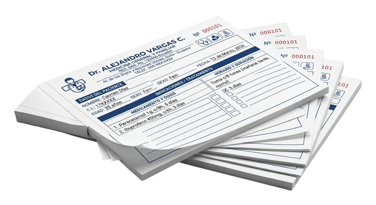 Recetarios Médicos A4 Personalizados en Block