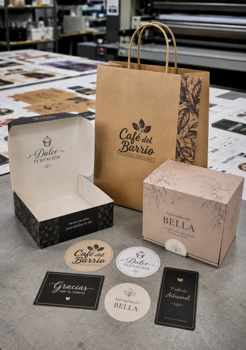 Empaques, bolsos y cajas personalizadas