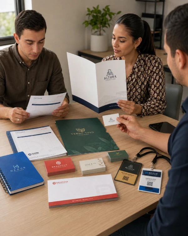 Material promocional corporativo personalizado con acabados de alta calidad en Quito
